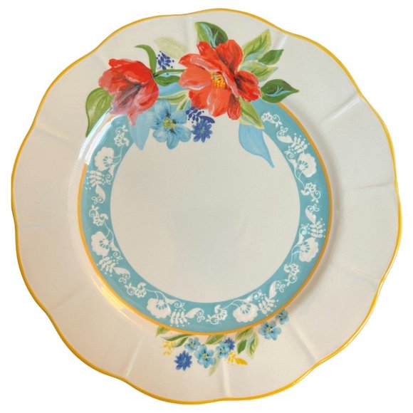 2020 The Pioneer Woman Spring Bouquet Round Floral Platter Plate Candle Holder - Picture 6 of 9